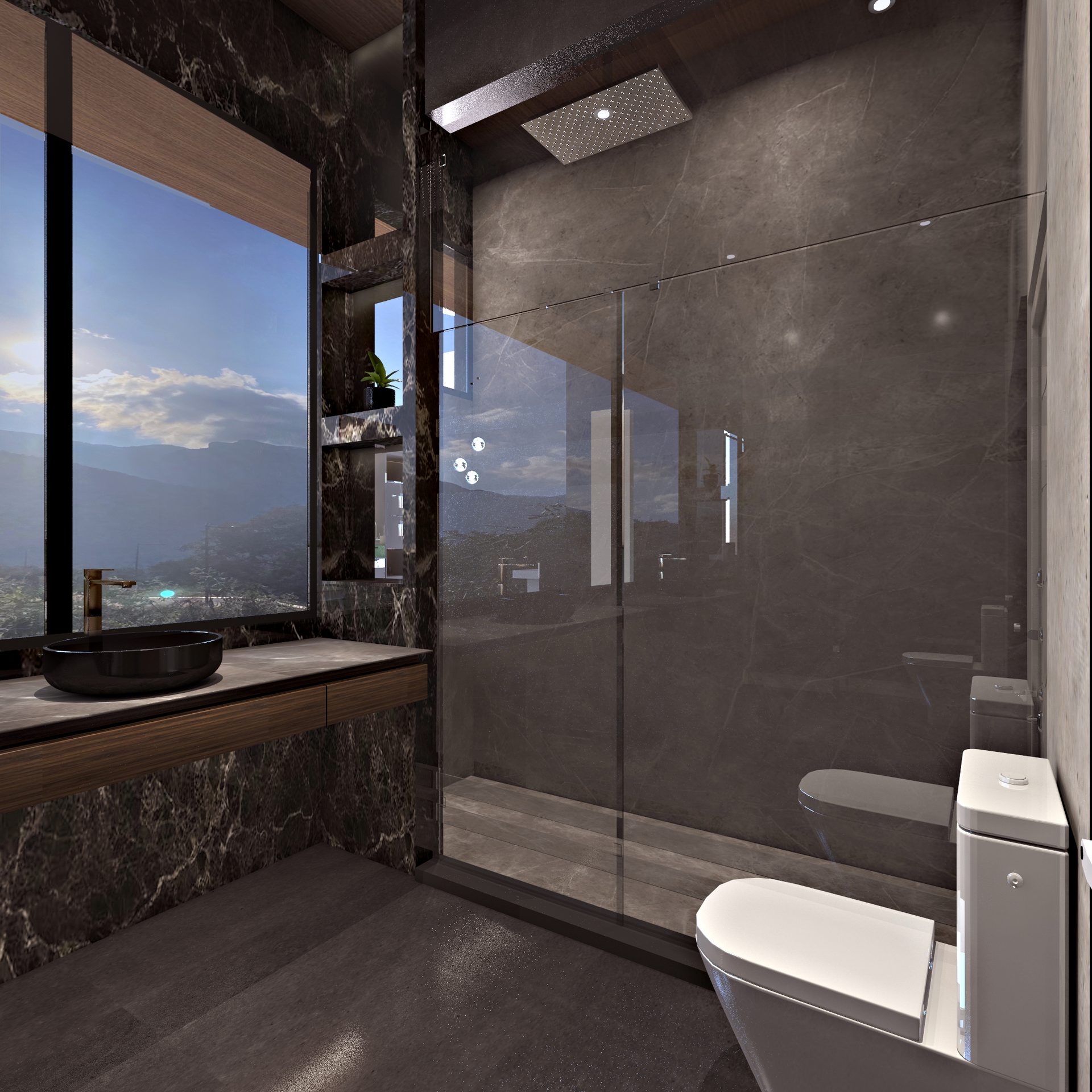 Baño con vista — Residencia del Valle